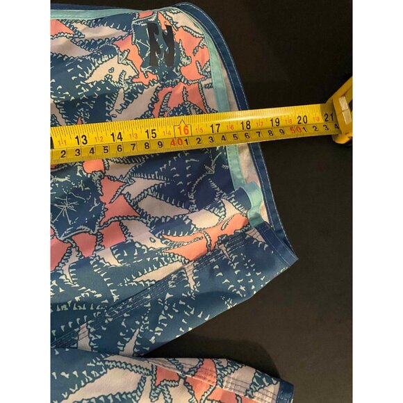 Billabong Mens 32 73 Airlite Board Shorts Blue Floral Tropical Swim Trunks - Picture 5 of 6